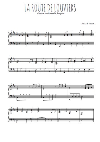 Téléchargez l'arrangement pour piano de la partition de sur-la-route-de-louviers en PDF, niveau moyen